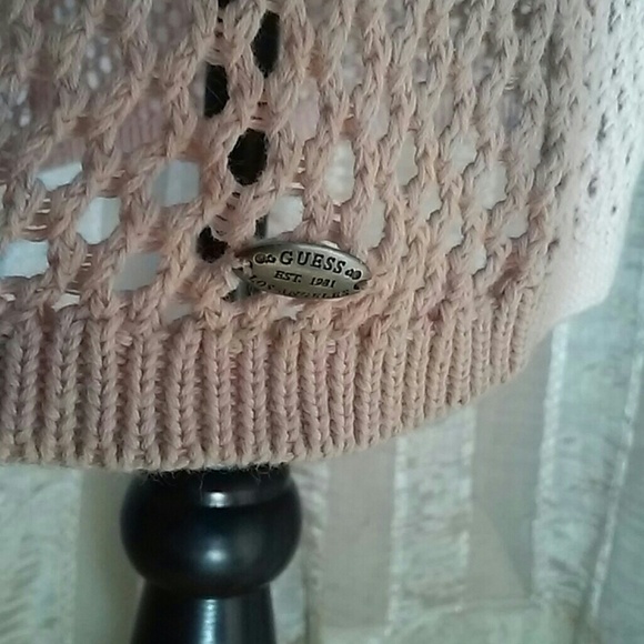 Guess Women's Mesh Cotton Tunic Blouse Top - Picture 3 of 5